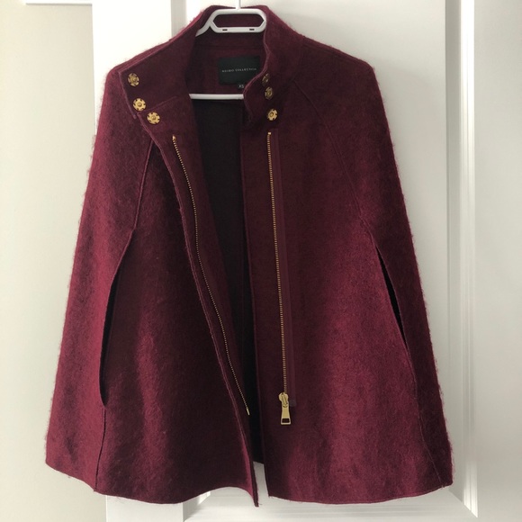 Asobio Wool Burgundy Cape - Picture 2 of 6